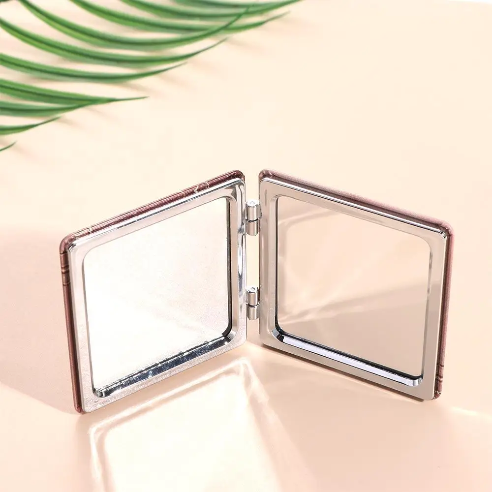 Flower Folding Makeup Mirror Handheld Square 2-face Makeup Mirror Portable Tulip Portable Pocket Mirror Ladies