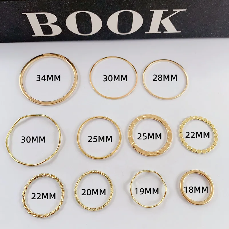 10pcs Handmade Circle Earrings Pendants Hollow Gold Color Pendant Charms for Diy Necklace Earrings Jewelry Making Supplies