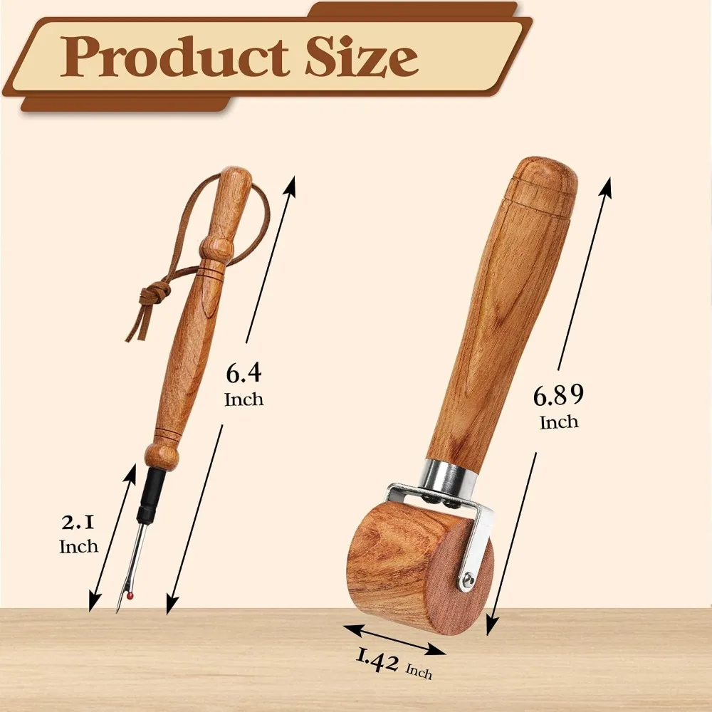 Set 2 Seam Rippers & Seam Roller for Sewing, Remove Stitches with Precision, Hard Wood Multipurpose Durable
