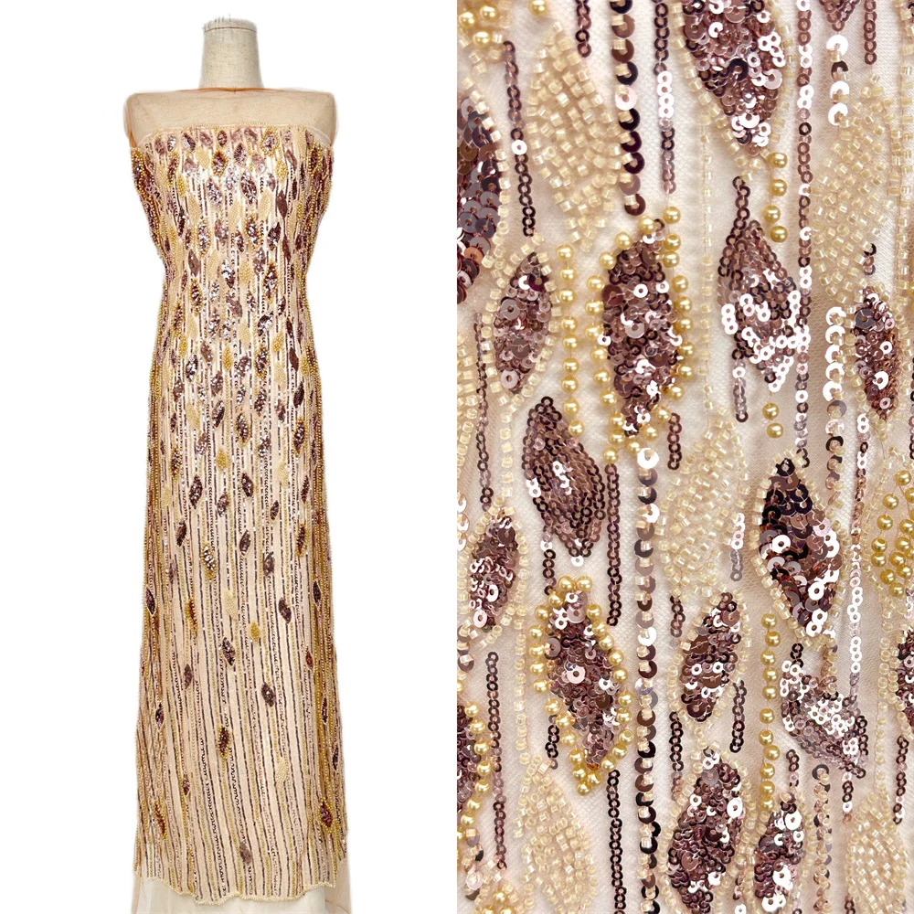 African Groom Lace Fabric for Women, French Nigerian Sequins, Tulle Lace Fabric for Party, Bridal, High Quality, 5Yards, 2026