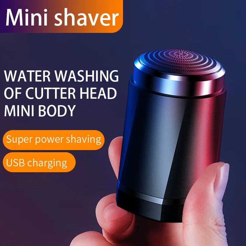 Mini Electric Shaver Rechargeable Shaving Machine for Men Wet-Dry Dual Use Portable Beard Razor as Egg Size Travel Beard Trimmer