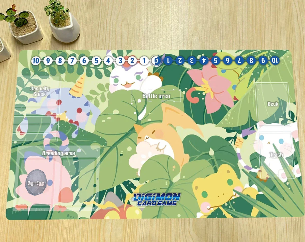 

Digimon Playmat Gomamon Gabumon Patamon Board Game Mat TCG CCG Trading Card Game Mat Custom Mouse Pad Rubber Desk Mat Free Bag