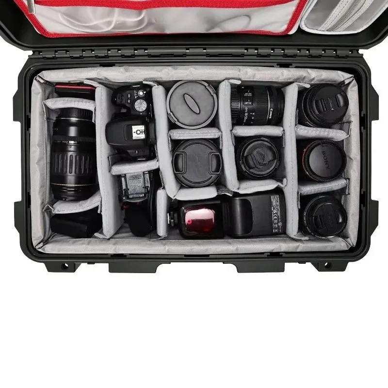 Custom Plastic Flight Case 212X Hard Shell Camera Lens Protector - Waterproof Shockproof with Padded Dividers