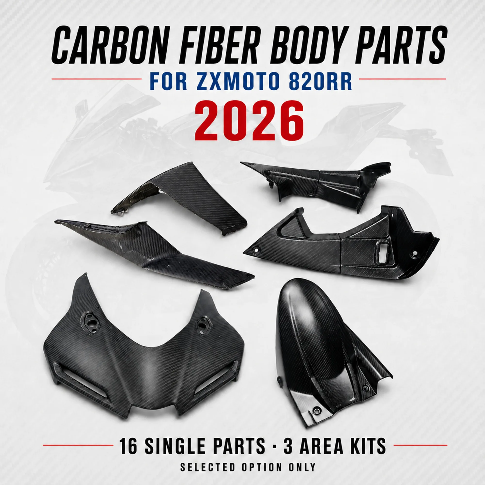 Carbon Fiber Fairing Body Panels Covers Winglets Tank Tail Fender Kits for ZXMOTO ZX Moto 820RR 2026 Motorcycle Accessories
