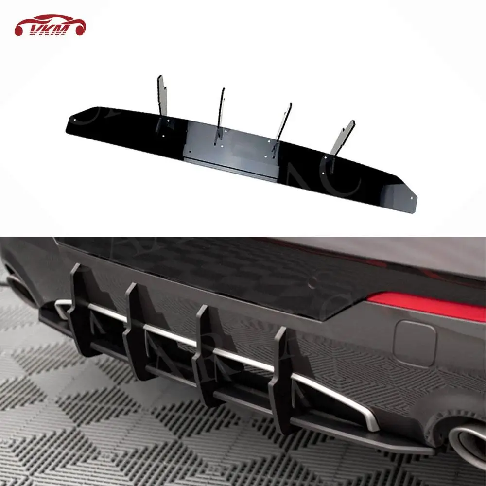 

Rear Bumper Diffuser Fins Spoiler Canards Splitters Trims Car Accessories For BMW 4 Series G22 G23 Coupe 2021 + ABS Gloss Black