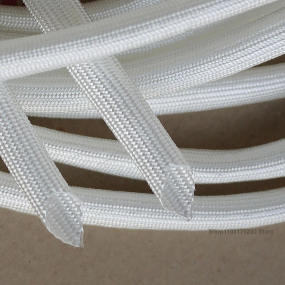 ID 1mm ~ 50 mm Braided Fiberglass Sleeve White Black 600℃ High Temperature Chemical Glass Fiber Tube Fiberglass Sleeving