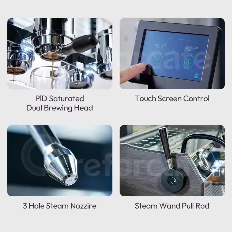 For Italian Multiple Boilers 2 Group 9 Bar Rotary Pump Built In Professional Commercial Espresso Coffee Machine