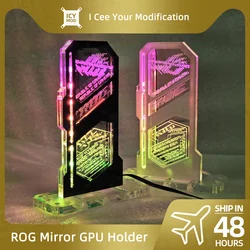 ROG VGA Bracket ARGB Mirror Vertical GPU Holder PC ROG Video Card Support Chassis Water Cooler 5V 3Pin AURA