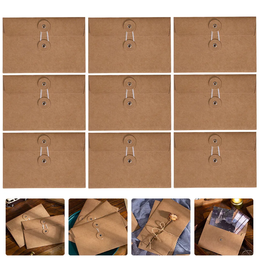 

10pcs Kraft Paper Envelopes Office Letter Pouches Portable Note Storage Holders For Cards Photos Invitations Wedding