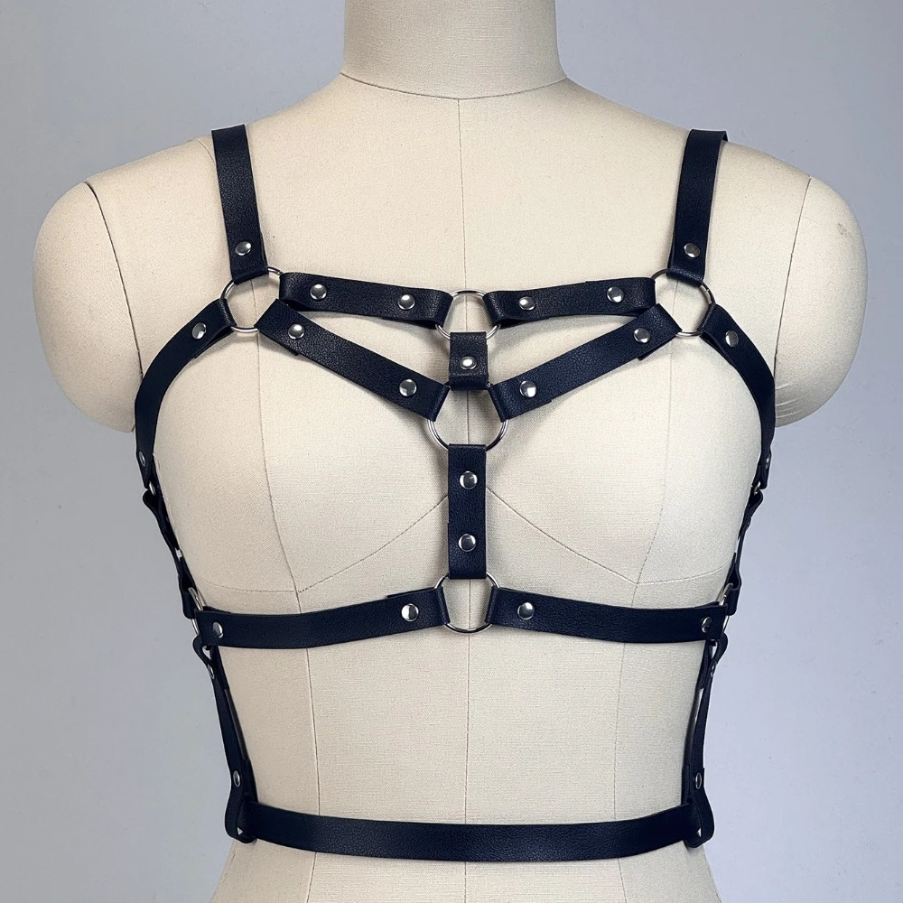 Women Fashion Belt Corset PU Leather Corselet  Modeling PU Leather Belt Body Harness Goth Clothing Accessories
