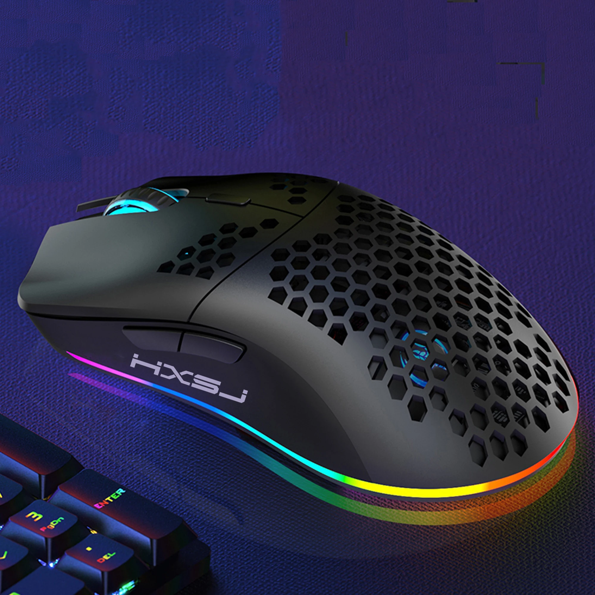 

Беспроводная мышь, регулируемая подсветка RGB, несколько режимов, подходит для ПК, ноутбуков и настольных компьютеров, игровая мышь, беспроводная