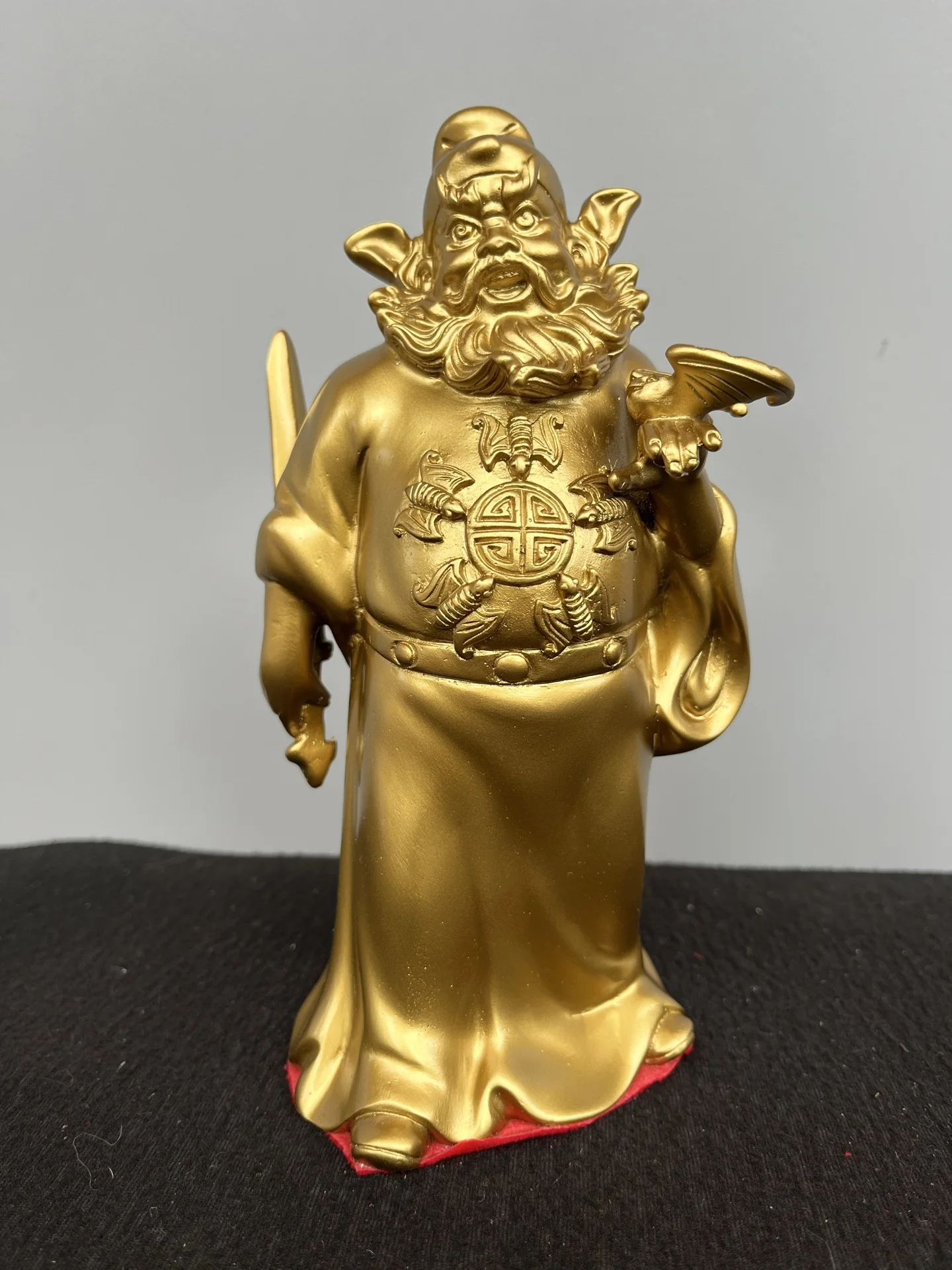 Old Brass Exorcist Celestial Master Zhong Kui immortal Standing Buddha bat sword-holding Study screen Amass wealth Ornaments