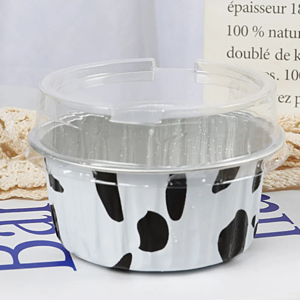

25pcs Aluminum Foil Baking Cups Muffin Liners Cupcake Holder With Lids Multi-Function Pudding Molds Non-Stick Heat Resistant
