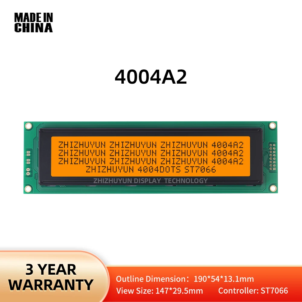 4004A2 5V 40X4 4004 Character LCD Module Display Screen LCM Amber LED Backlight Built In SPLC780D Controller