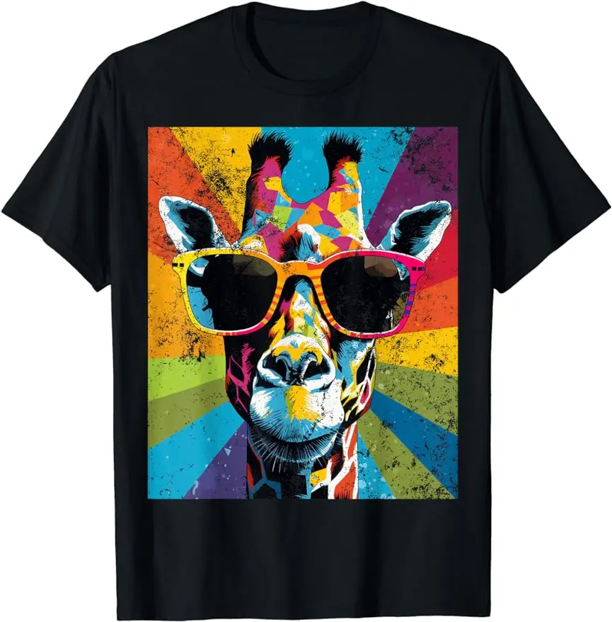 Giraffe Vintage Sunglasses Funny African Animal Lover T-Shirt