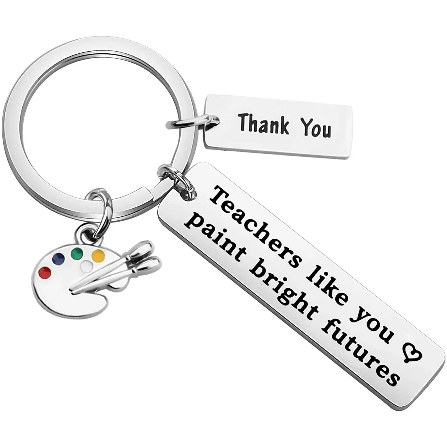 Stainless Steel Teachers' Day Gift Keychain Teachers Like You Paint Bright Futures Birthday Graduation Present Key Chain Gift