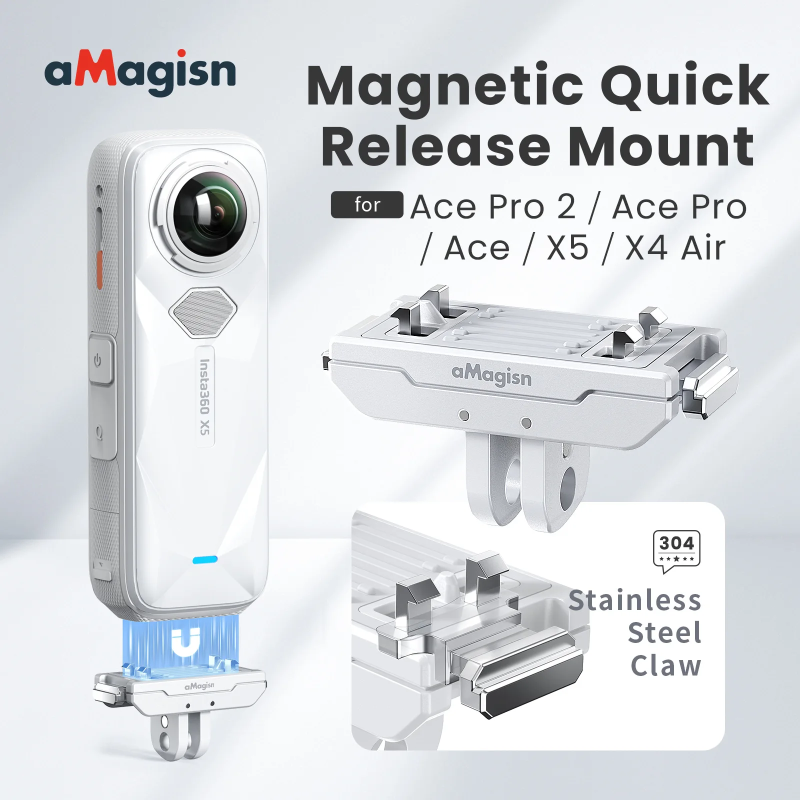 �y�Z�[�����zAmagisn Insta 360 AcePro ���C�N���b�v�}�E���g�N�C�b�N�����[�X���^���}�E���g�R�l�N�^ Insta360 AcePro2 AcePro X5 X4Air �A�N�Z�T���[�p