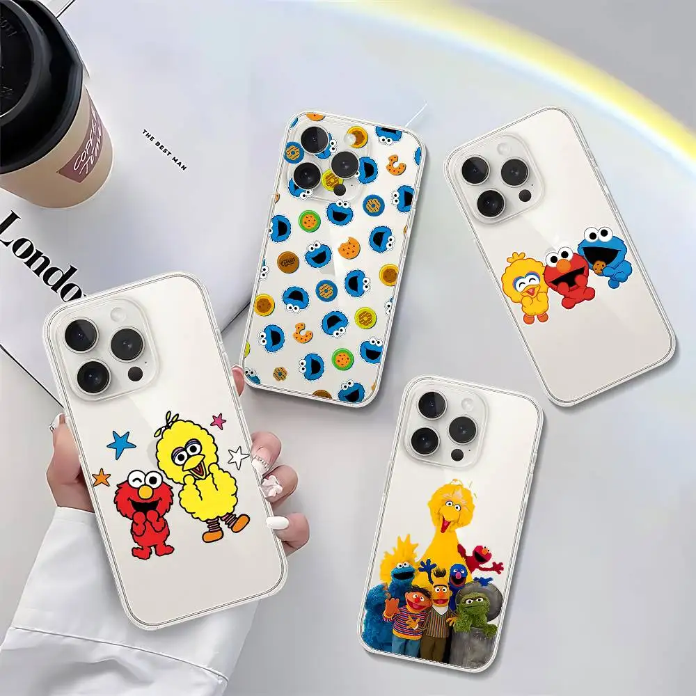 

Anime Cute-S-Sesames-S-Streets Phone Case For Iphone17 16 15 11 13 14 Pro Max 7 8 Plus X Xr Xs Max 16pro 12mini Transparent Co
