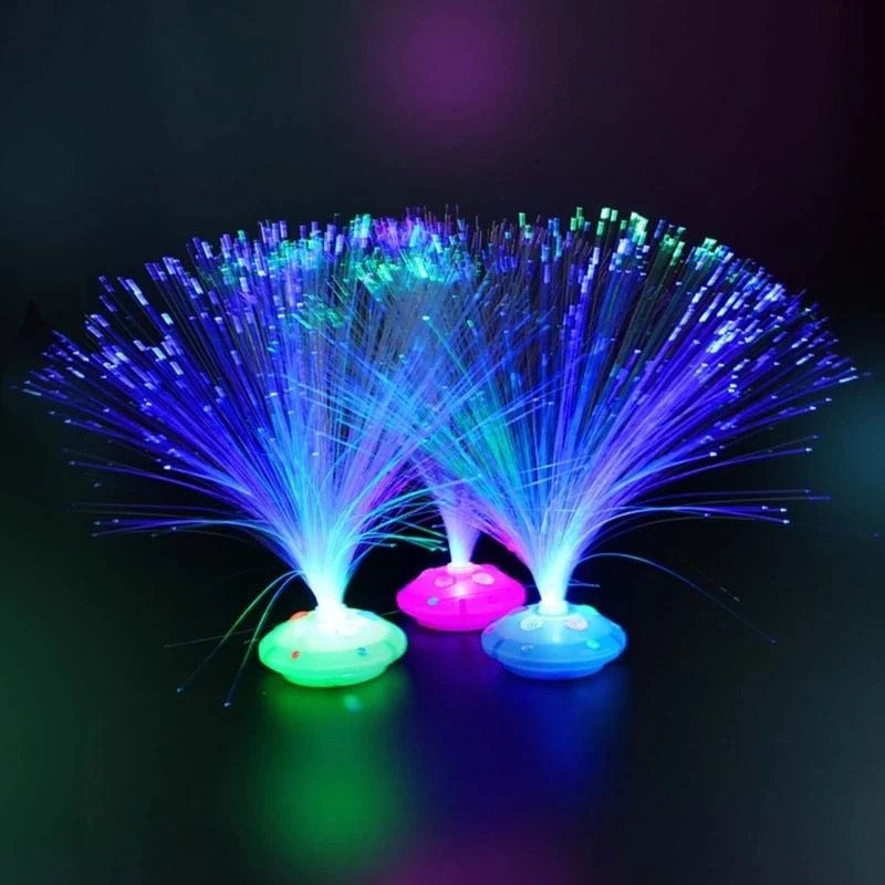 J2HD LED FiberOptic Lamp Color Changing Crystal Base WeddingCenterpiece Sensory Light