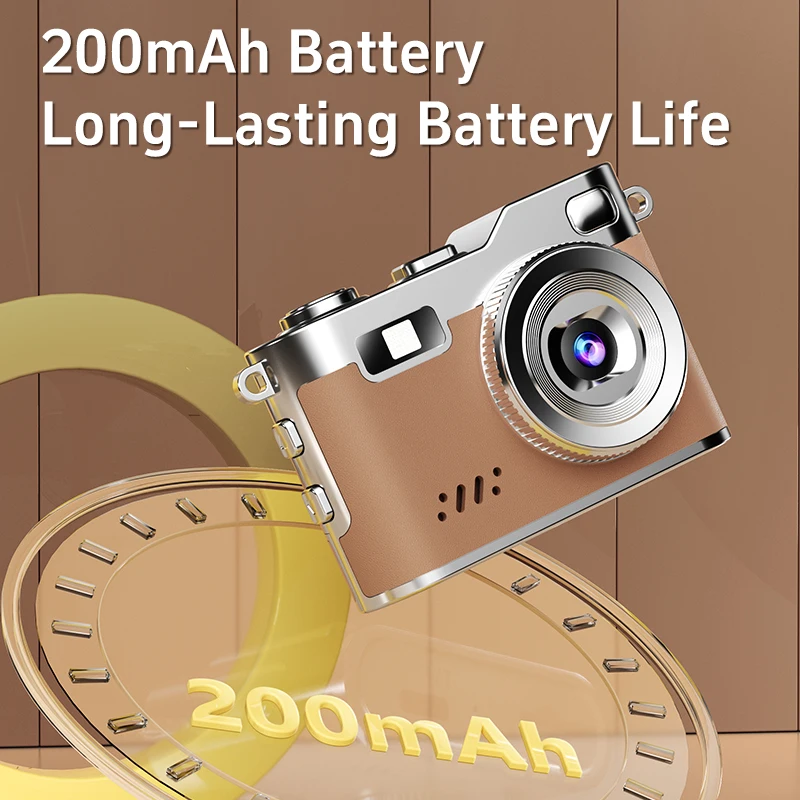 Mini Camera Keychain Digital 1080P HD Retro Camera Screen Vintage Compact Micro Pocket Camera With 16G Card Travel Concert Gift