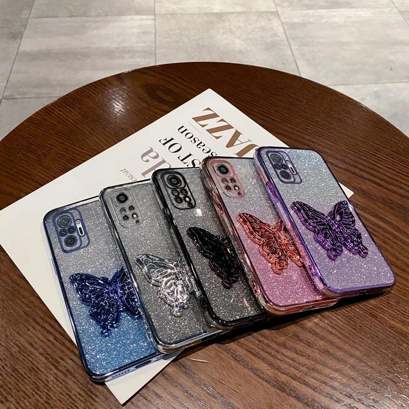 Чехол-держатель для телефона Redmi9 Redmi10 с бабочкой для Xiaomi Redmi 9 9A 9C 9T 9AT 10 10A 10C, чехол-подставка Redmi9C