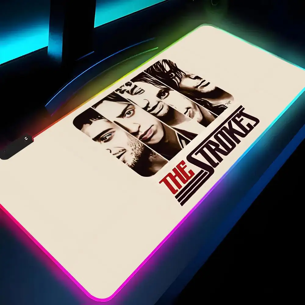 De Slagen Muismat Gamer Rgb Deskmat Toetsenbordmat Gaming Laptops Led Muismat Bureaubeschermer Anime Mause Matten