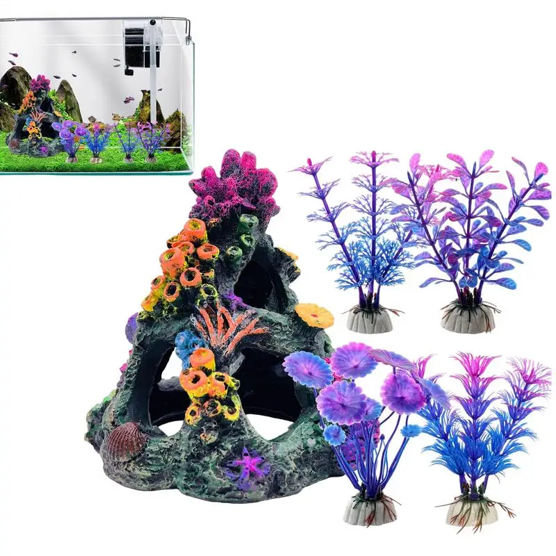

Aquarium Fish Tank Decorations Coral And Aquatic Plants Fish Aquarium Accessories Home Decorations Hiding Cave For Fish Rest
