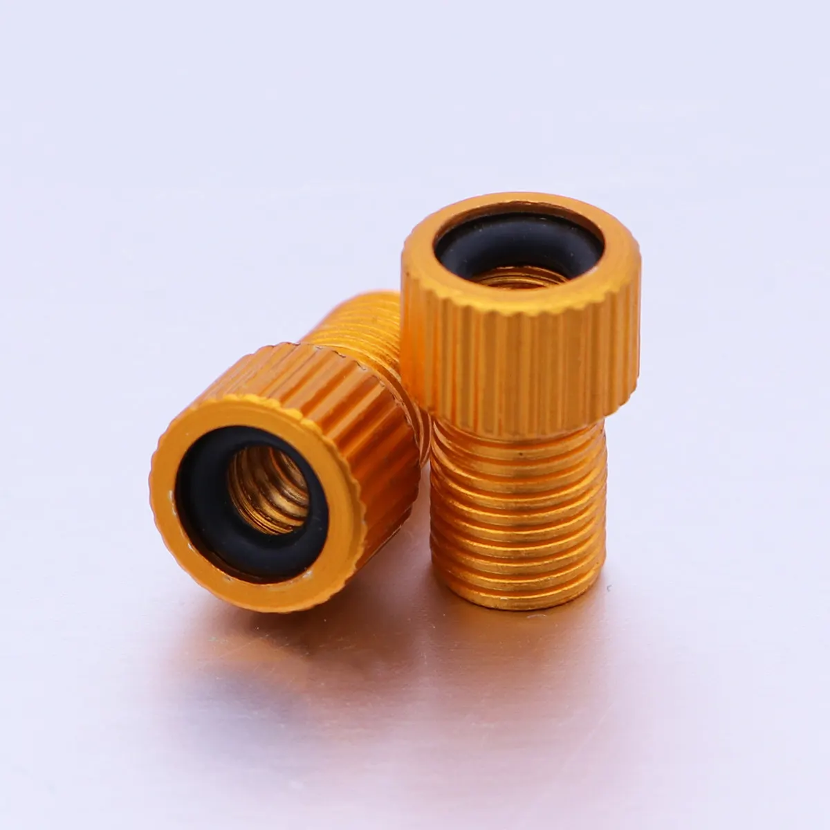 4Pcs Premium Anodized Aluminum to Adapter Converts French Valve to Us Standard Bike Pump Air Compressor Road