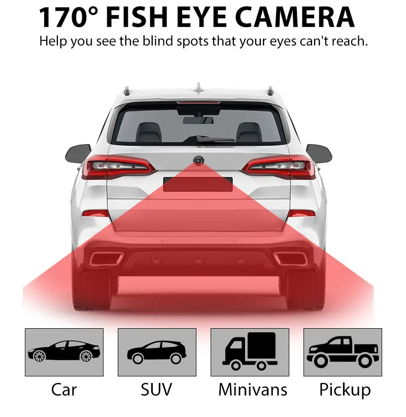 AHD CVBS HD Fisheye Rückfahrkamera IP67 Wasserdicht Nachtsichtobjektiv Kompatibel mit Autoradio MP5-Player Monitor – Detail 8