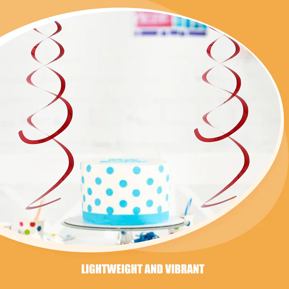 12Pcs Hanging Swirls Party Decorations Ceiling Walls Doors Birthday Weddings Graduations Vibrant Lightweight Pet Materials