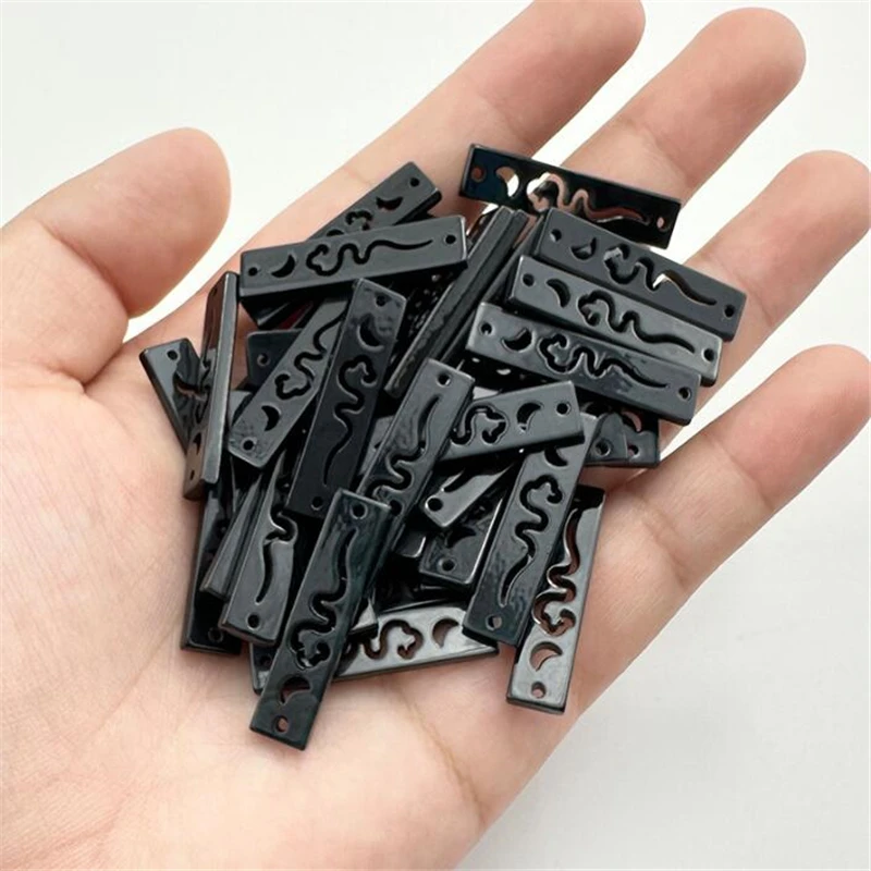 20Pcs/Lot New Acetic Acid Hollow Bar Beads Charm Connectors Diy Earrings Hair Tassel Jewelry Making Resin Acessories