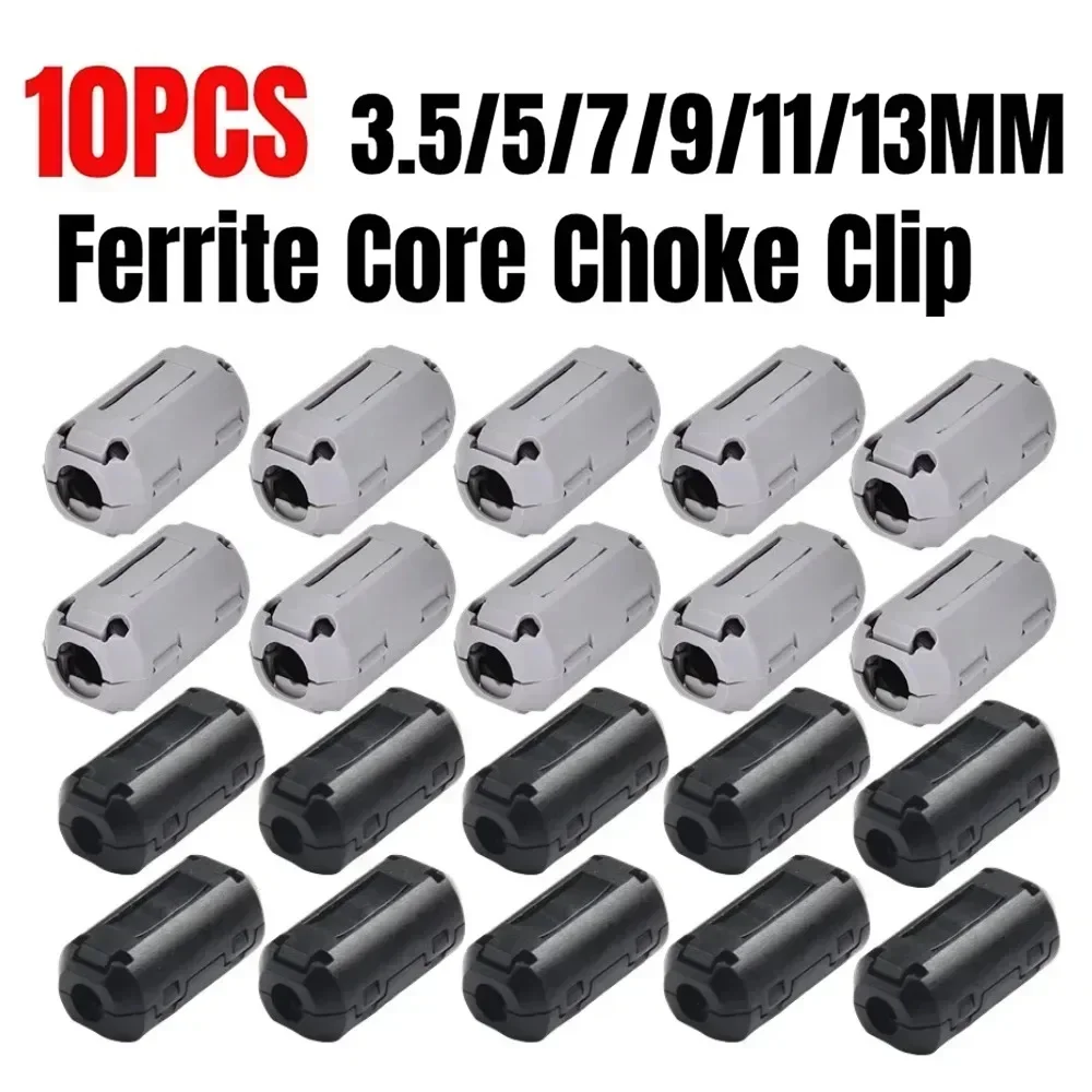 10/5Pc 3.5mm-13mm TDK Ferrite Core Choke Clip Noise Suppressor Filter Ring Cable Clamp RFI For Audio Video Cables Power Cord