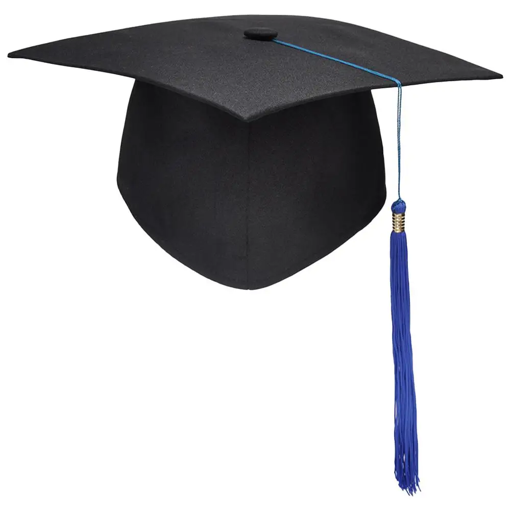 Black Adult Bachelor Caps Graduation Hat for Student 2023 Congratulation Graduation Party Decorations