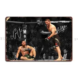 Khabib Nurmagomedov Metal Plaque Poster Party Plates Retro Wall Decor Plaques Designing Tin Sign Poster