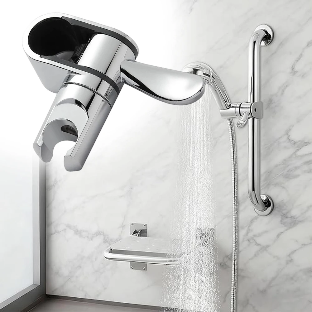 Rotating Shower Head Holder Compatible with 32 mm Tub Handles and Safety Rails Supports Secure No-Drill Attachment