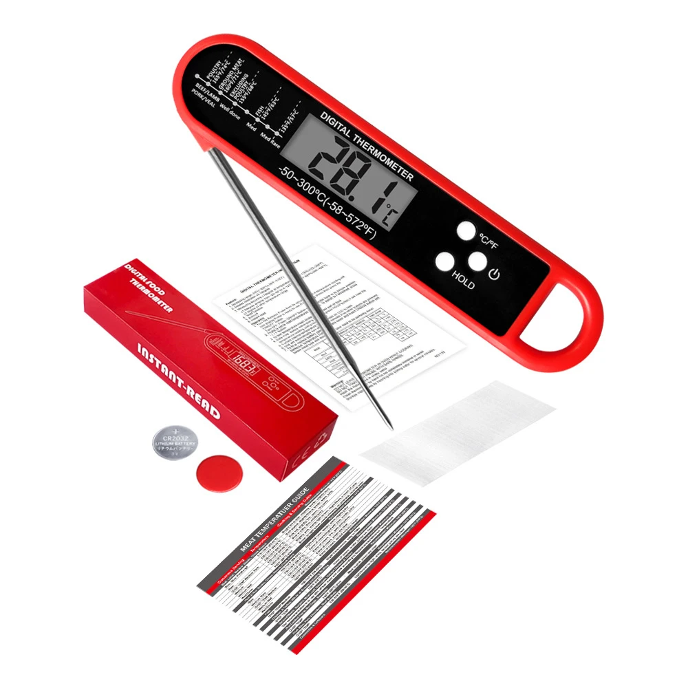 Household Explosive Digital Display Folding Meat Thermometer Barbecue BBQ Kitchen Food Thermometer Baking