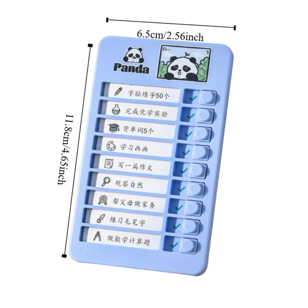 Detachable Good Habit Punch Card Panda Capybara Daily Task Planning Board Efficient Plastic Self-discipline Punch Card Children