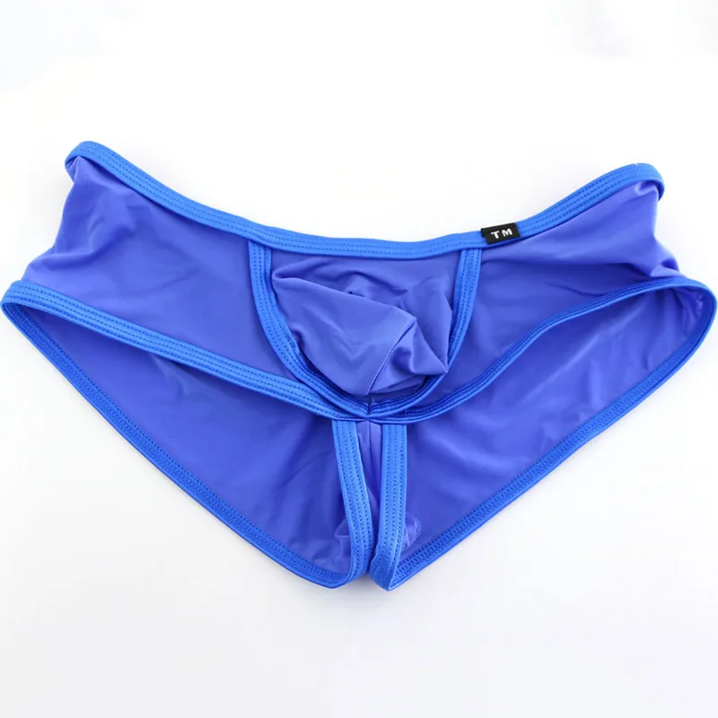 Men Low‑Rise Boxer Briefs Semi‑Sheer Breathable Pouch Underwear Sexy Soft Nylon Male Fashion Shorts
