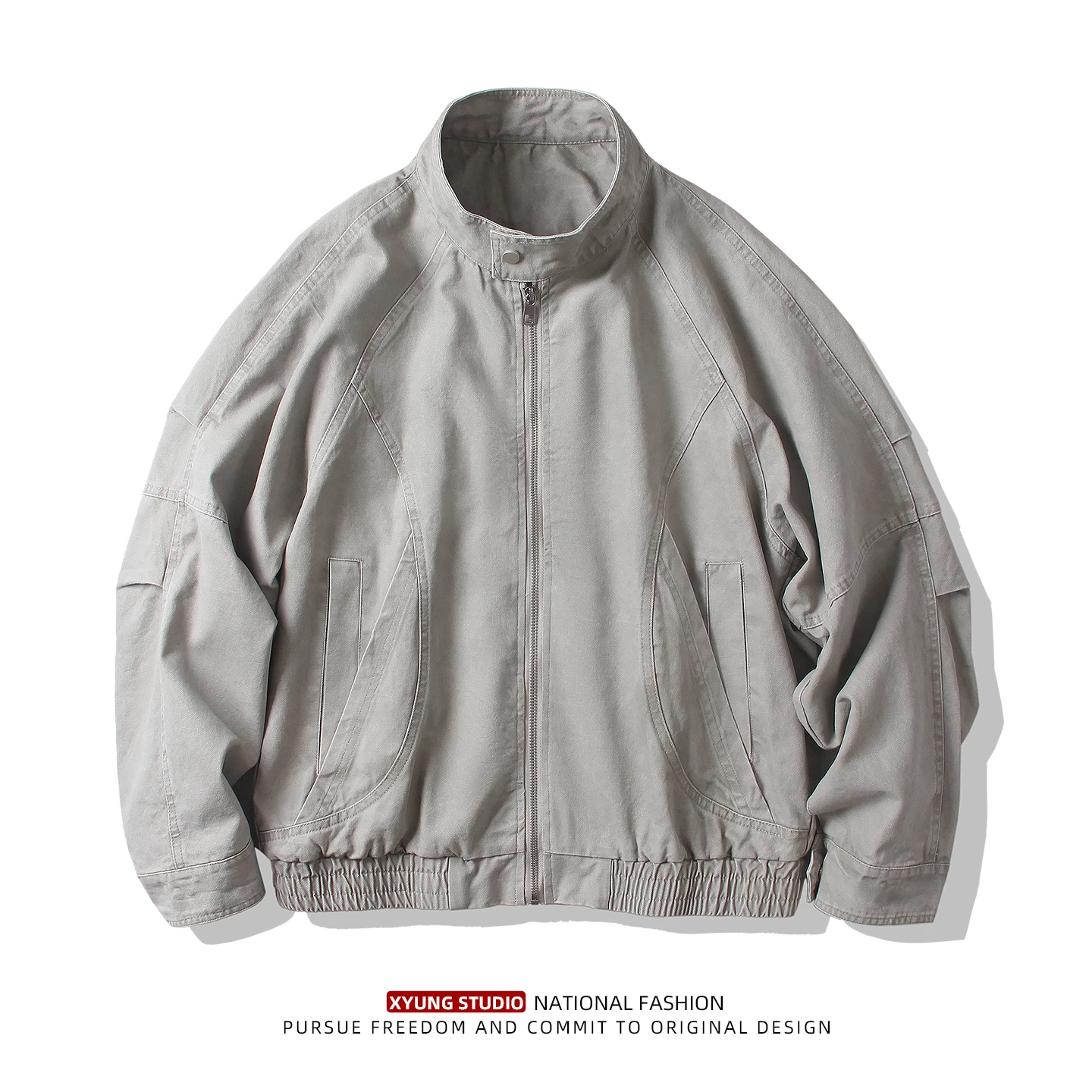 

Мужская куртка в американском ретро-стиле с воротником-стойкой, повседневная рабочая одежда, верхняя одежда, бейсбольная куртка, модный городской свободный крой