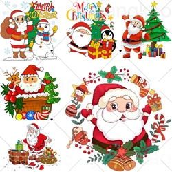 Christmas Ironing Patch Santa Claus Snowman Hert Transfer Personalized Jacket Hoodie Sticker Clothing Decoration Accessories