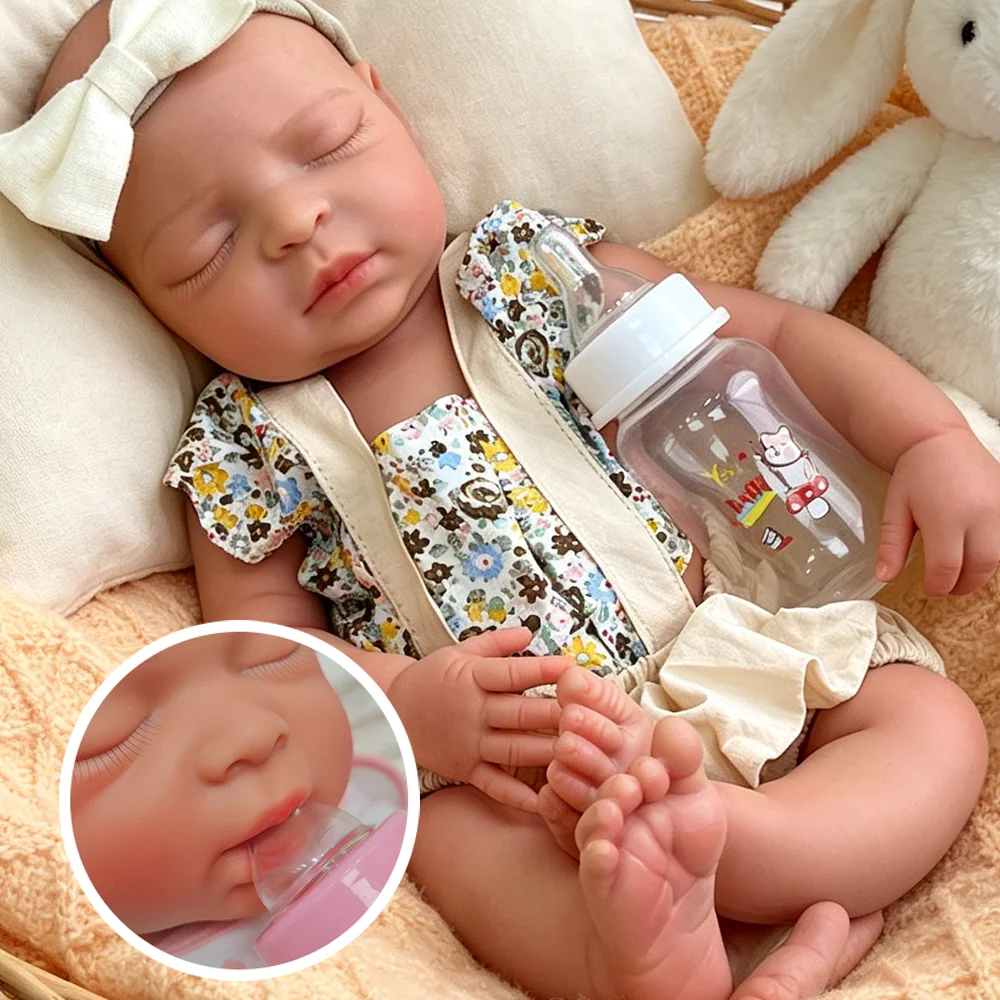 17 Zoll realistische Neugeborenen-Reborn-Babypuppe, weich, wasserdicht, DIY bemalt, Reborn-Baby-Mädchen, Sammler-Kunstpuppe