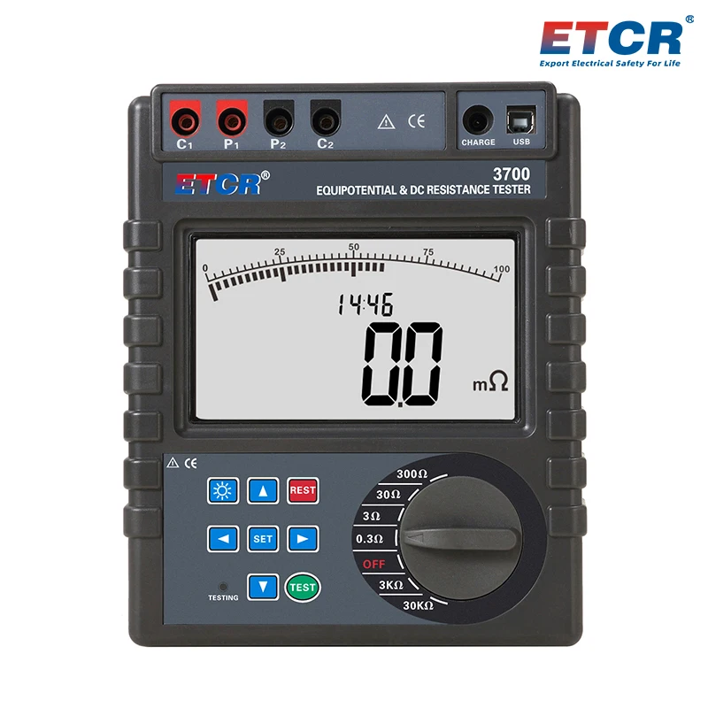 ETCR3700 Transformer Windings DC Resistance Tester 1mΩ~30KΩ Impedance Meter Intelligent Multifunction Equipotential Connection