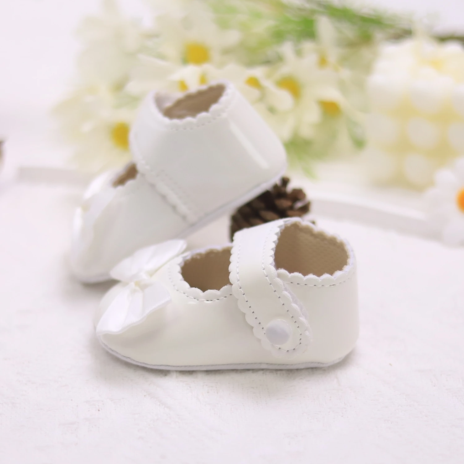 Baby toddler shoes baby girl first pair of front shoes fashion breathable Mary Jane elegant flats bow flats