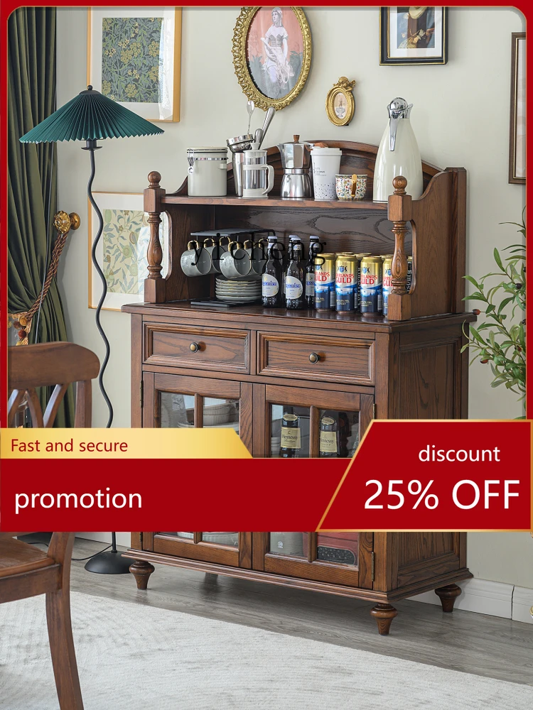 

Сервант из цельного дерева CZ, винтажный чайный шкаф, многофункциональный настенный шкаф для хранения