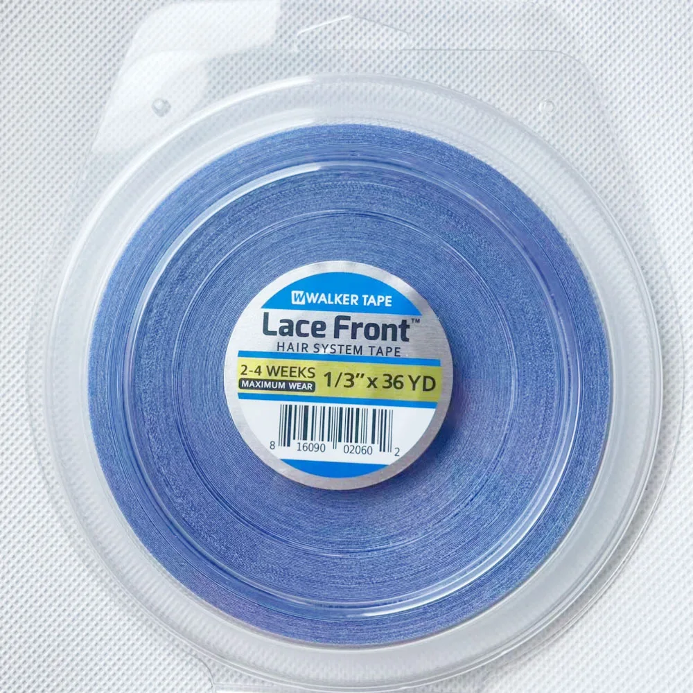 0.8cm 36yards Blue Wig Tape Lace Front Double Side Adhesive Hair System Tape Roll for Wig Toupee Hair Extensions