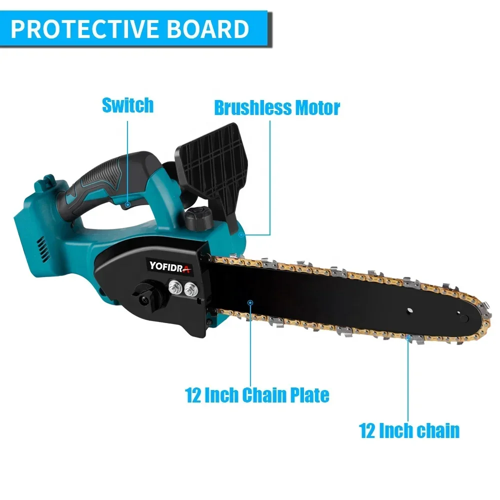 Brushless Electric Saw Handheld Cordless High Power Electric Chainsaw Wood Cutter Pruning Chain Saw