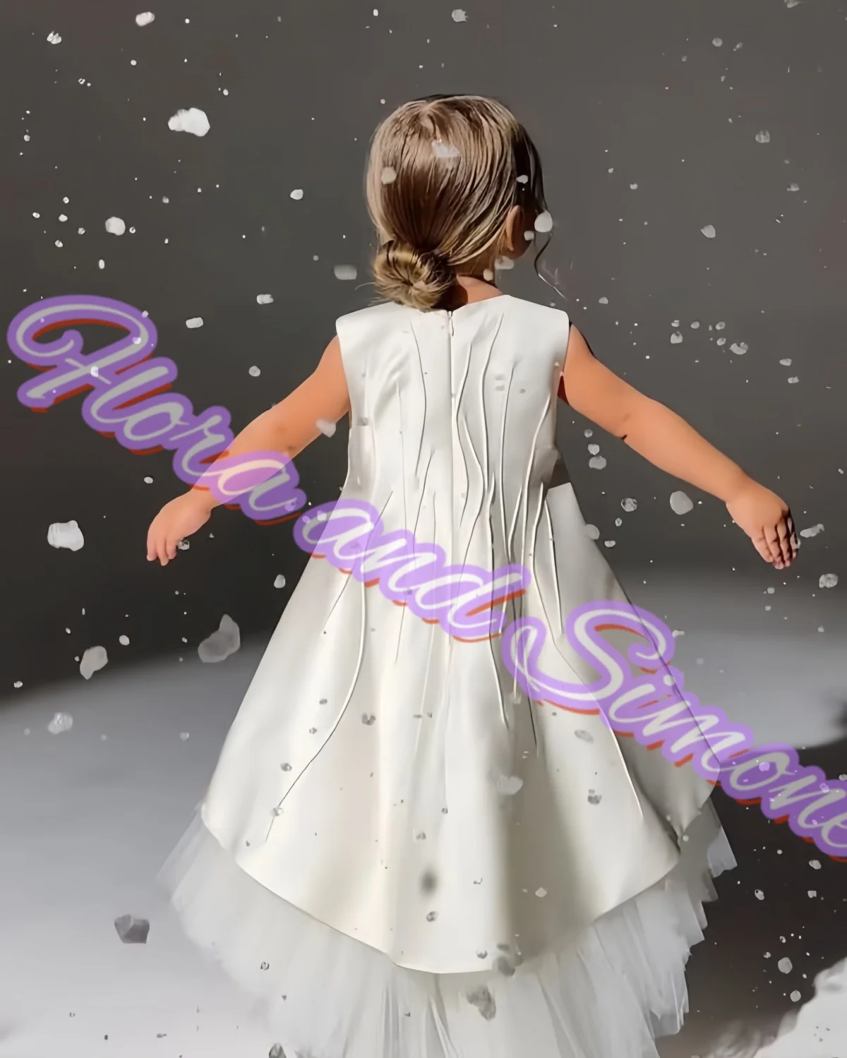 Elegant Sleeveless Beaded decoration Flower Girl Dress for Wedding Ceremonies Birthday Gift Parties Formal Receptions Customized