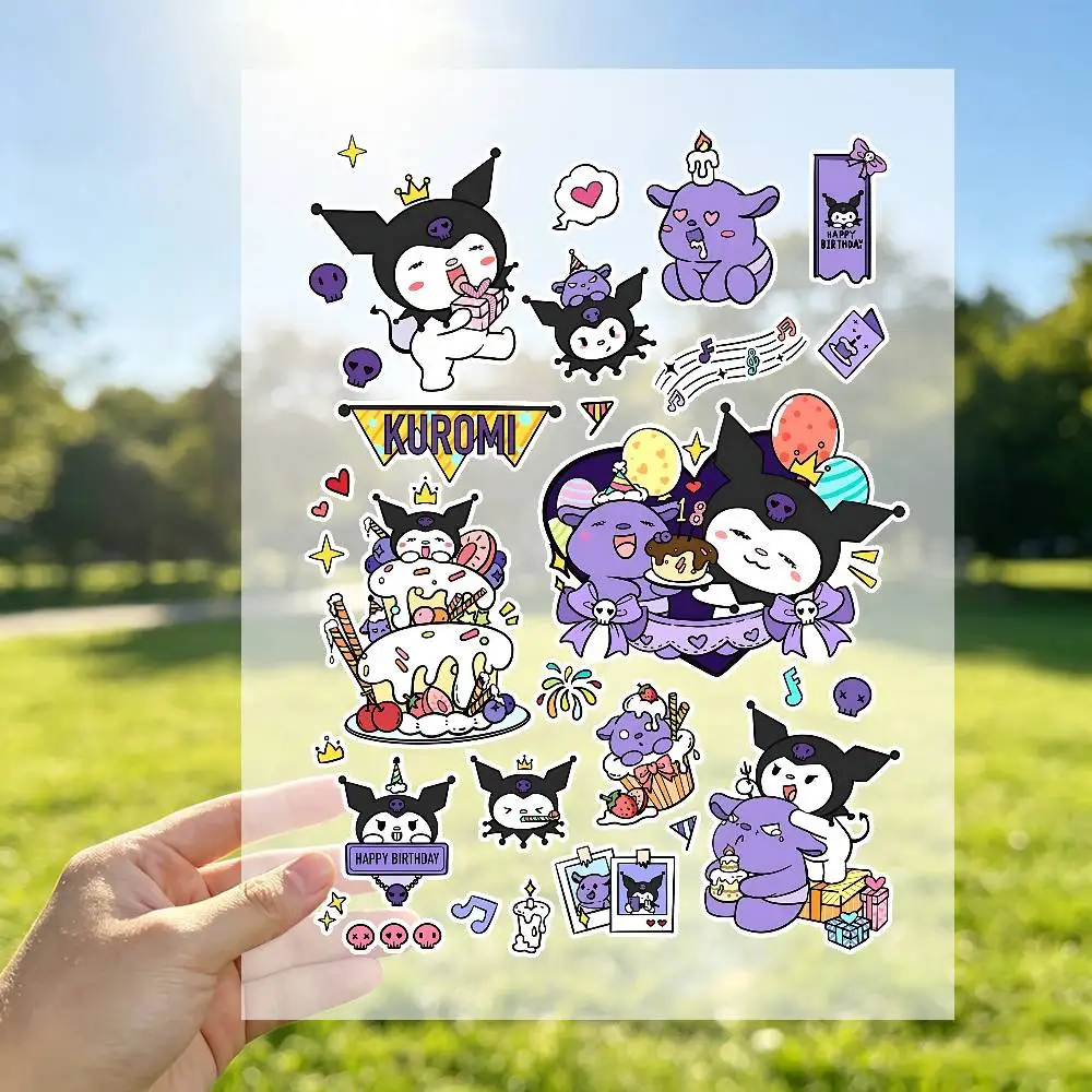 K-Kuromi Cute Motorcycle Stickers For Logo Waterproof Reflective Body Helmet Decals Scratch Cover-ups Personalized Modification
