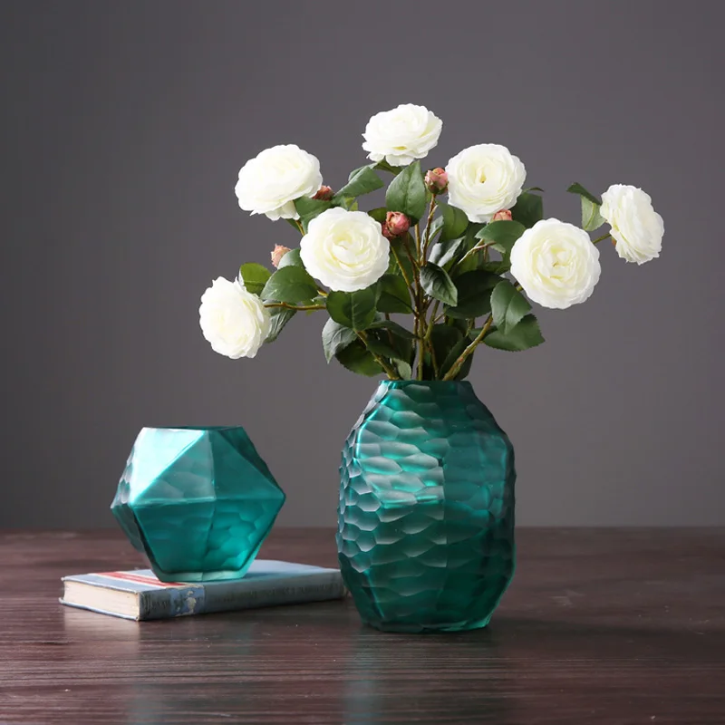 

Europe Glass Vase Geometric Rhombus Hydroponic Flower Vase Terrarium Glass Containers Wedding Vases Home Decoration Accessories