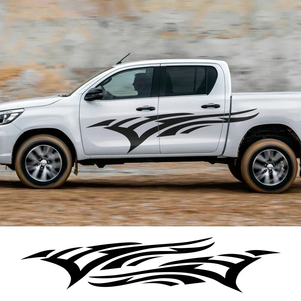 

2 шт., боковые спортивные полоски автомобиля, стильная виниловая декоративная наклейка для Fiat Nissan Volvo BMW Toyota Ford Suzuki VW Honda Jeep Kia Mitsubishi